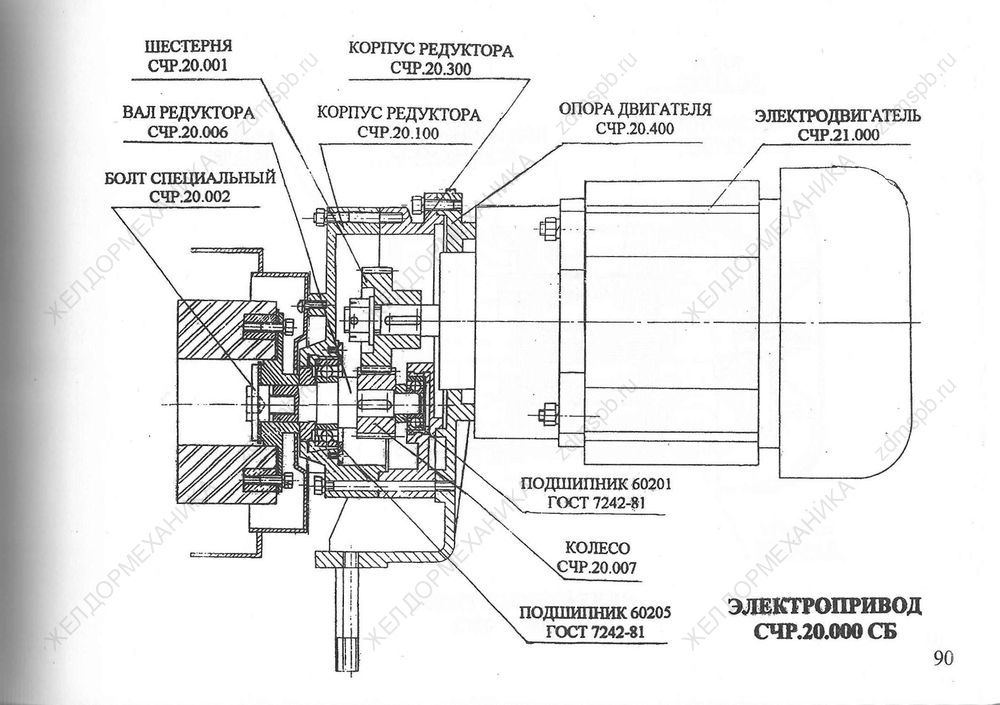 Стр. 90 Чертеж Электропривод СЧР.20.000СБ