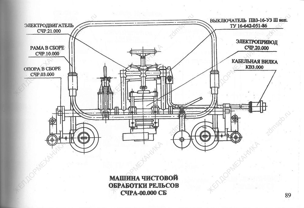 Стр. 89 Чертеж Машина чистовой обработки рельсов СЧРА-00.000СБ