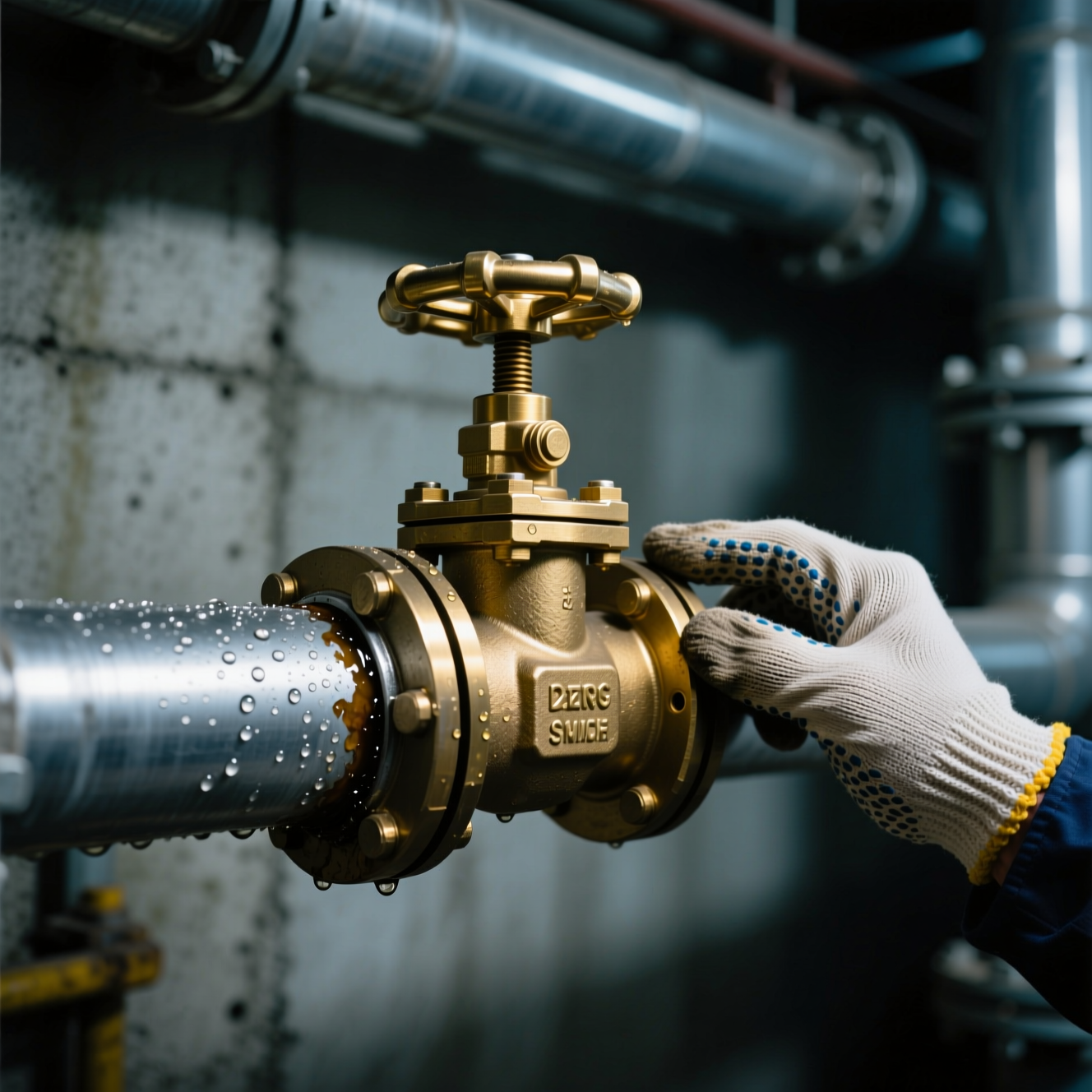 Профессиональный сантехник устанавливает кран