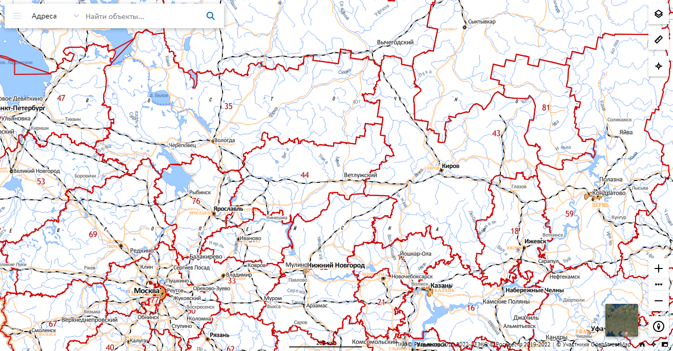 Публичная кадастровая карта Росреестра Кировской области