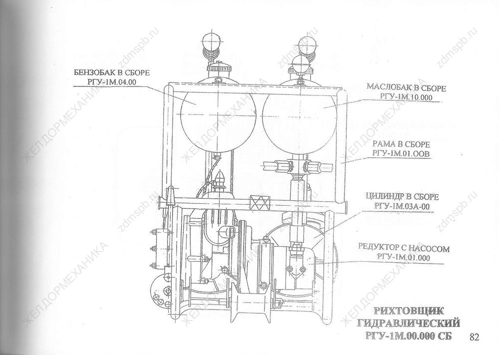 Стр. 82 Чертеж Рихтовщик гидравлический РГУ-1М.00.000СБ