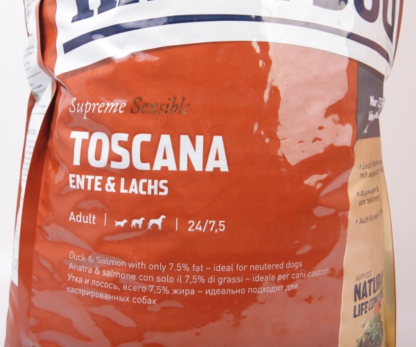 Happy Dog Toscana Supreme для чувствительных собак утка и лосось