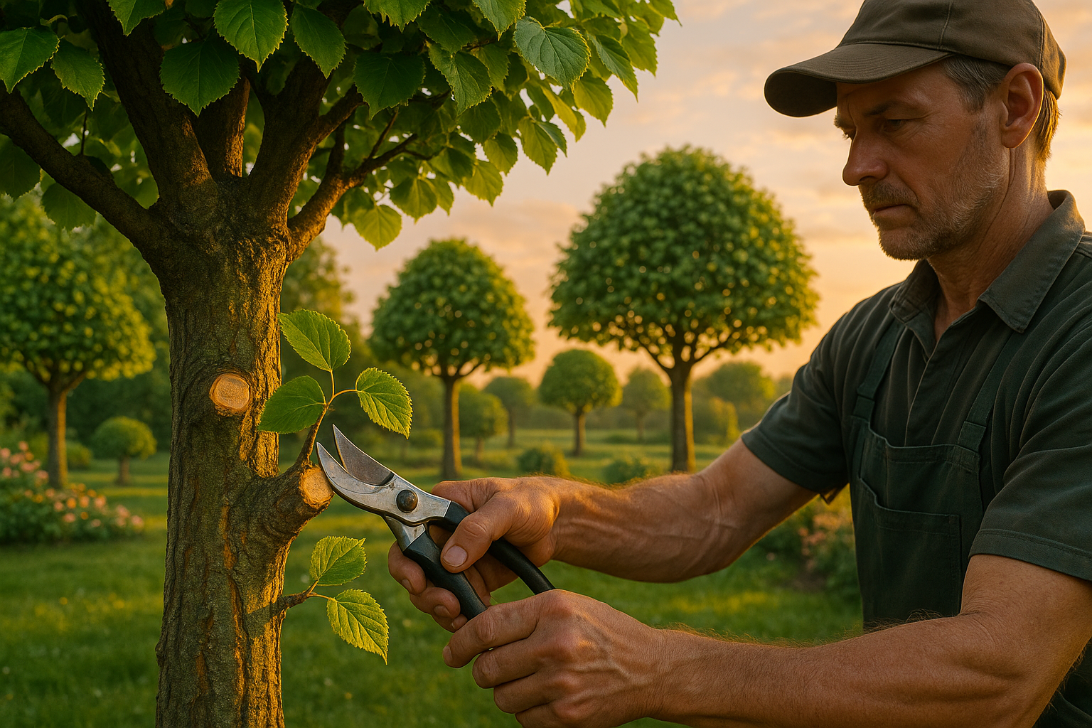 Омолаживающая обрезка кустарников с использованием секатора и сучкореза в весенний период
