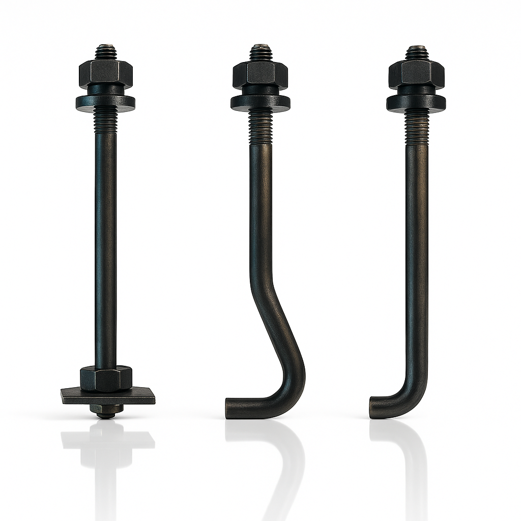 Фундаментный болт  ТОО Крепеж - ОПК Фундаментный болт 1.1 М20*500 ГОСТ 24379.1 (2 гайки, 1 шайба)  ТОО Крепеж - ОПК