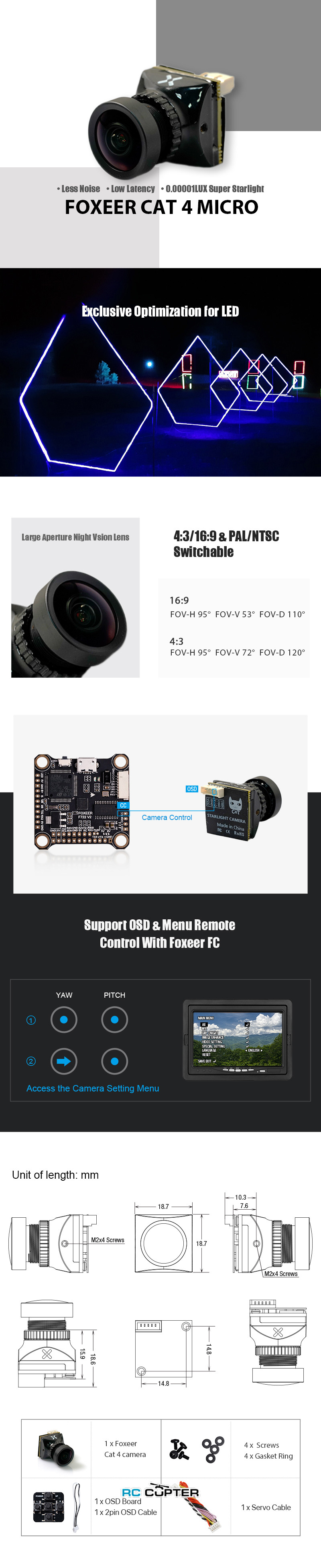 FPV камера Foxeer Micro Cat 4 1200TVL StarLight HS1277-03.jpg
