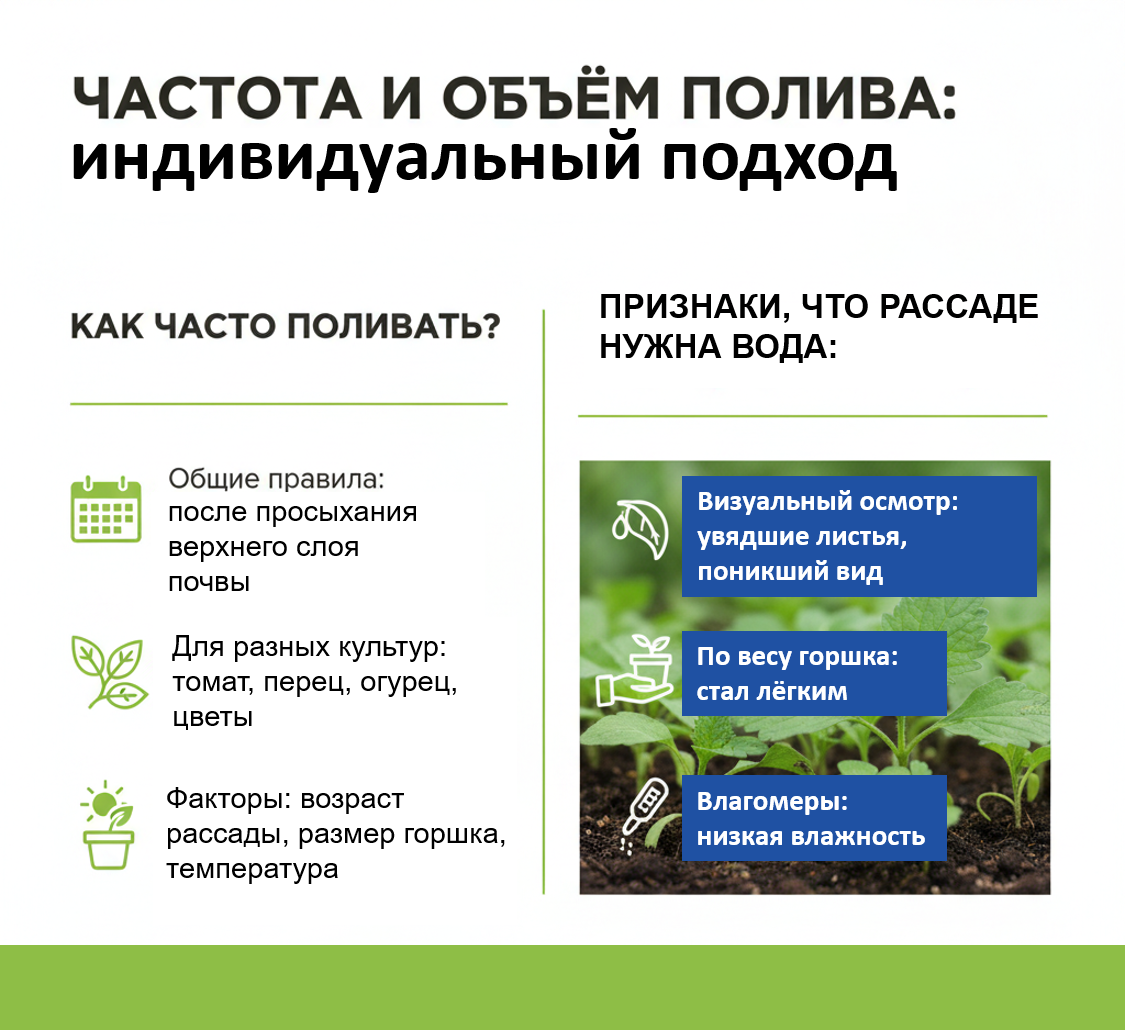 Как определить, что рассаде хватает воды