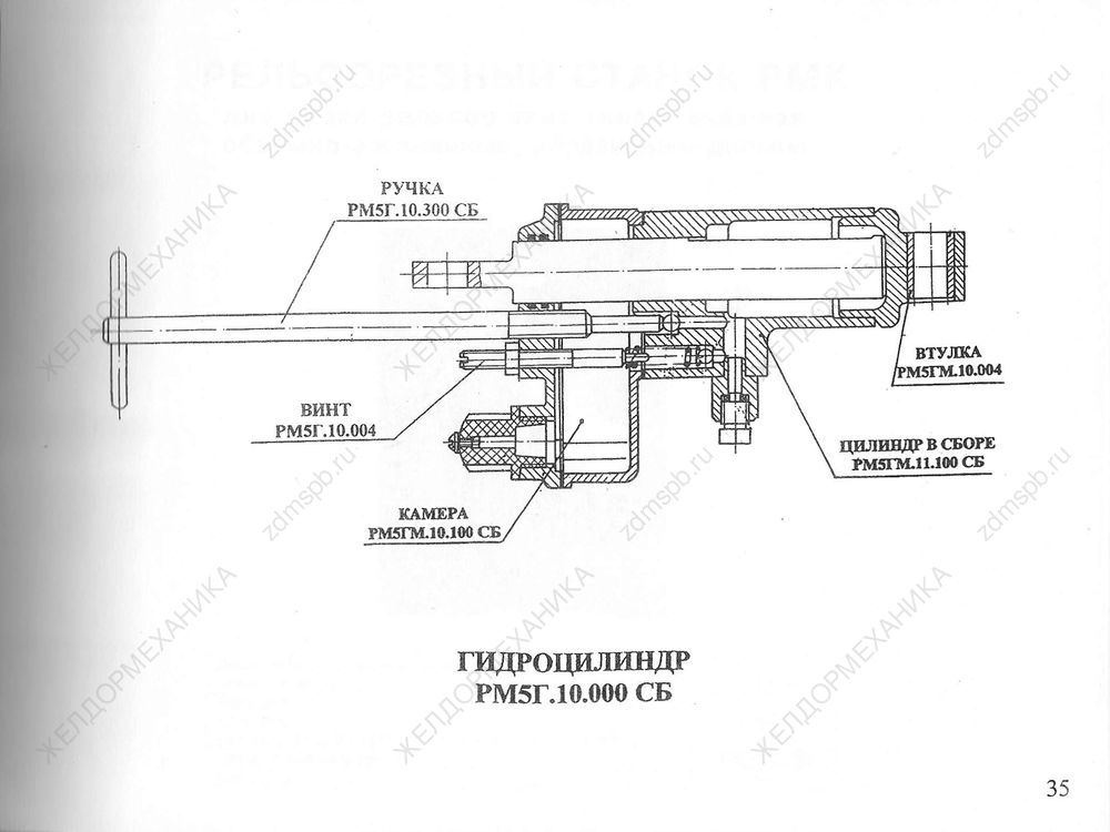 Стр. 35 Чертеж Гидроцилиндр РМ5ГМ.10.000СБ