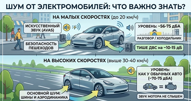 Шум от электромобилей