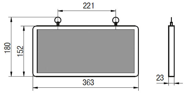 Технический чертеж аварийного светильника ССА 1003 