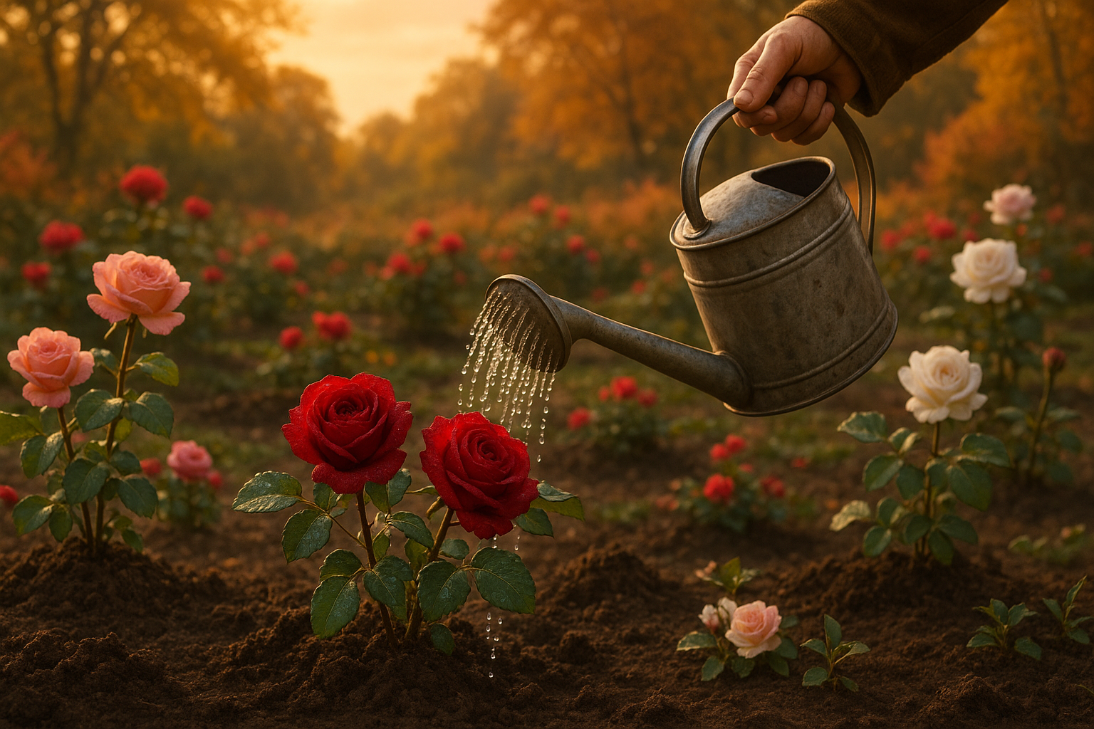 Пересадка розы осенью: выкопка куста с земляным комом и посадка в подготовленную яму