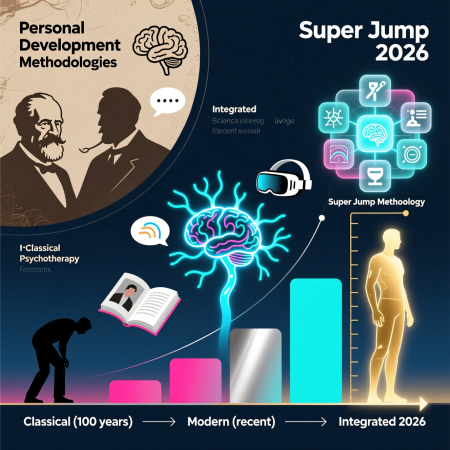 <img src="personal-development-methodologies-2026.jpg" alt="Best personal development methodologies 2026: from classical psychology to integrated Super Jump approach">