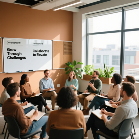 <img src="personal-development-training-session.jpg" alt="Professional development training session with diverse participants learning personal growth skills in modern classroom setting">