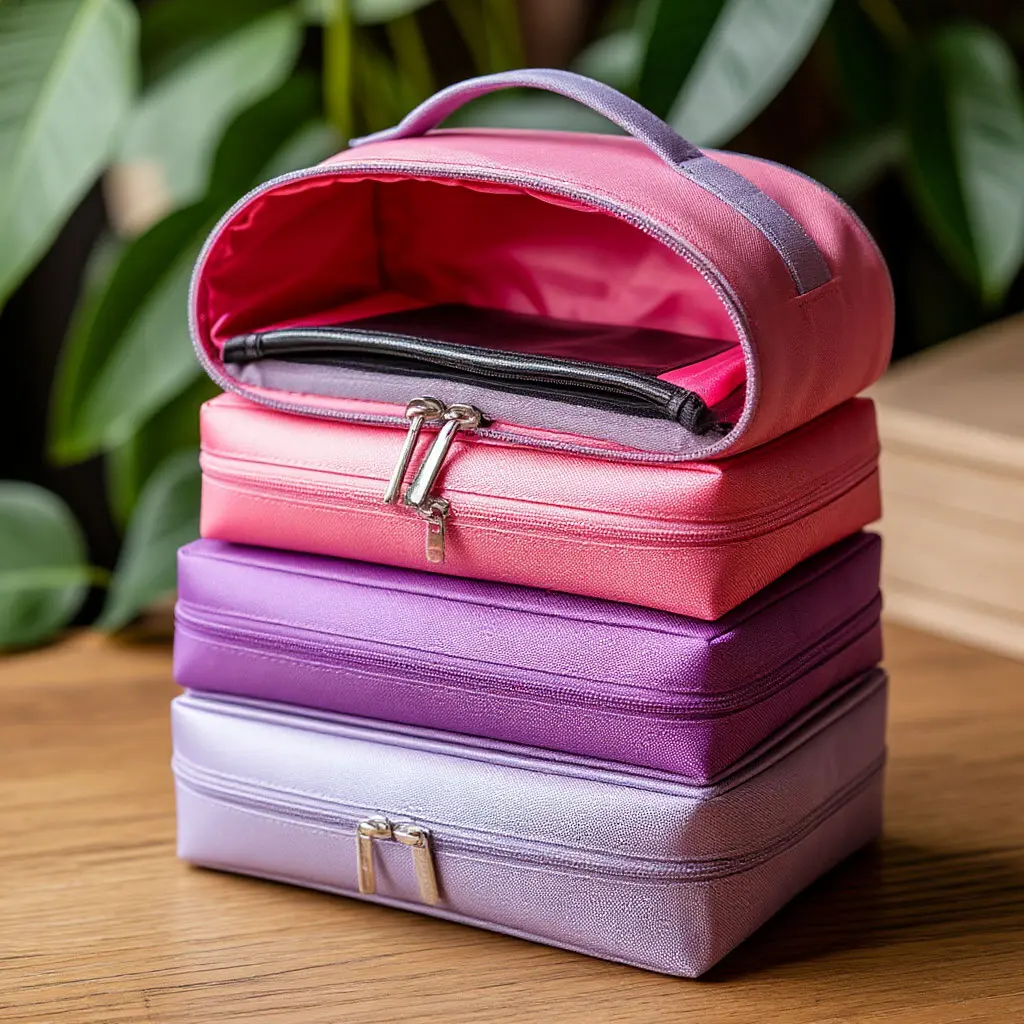 Косметичка, которая раскладывается в три яруса.webp