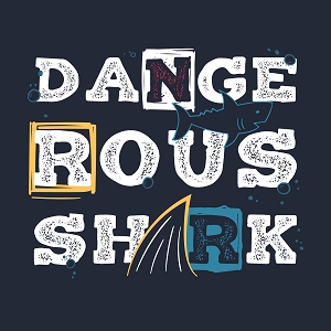 принт с акулой Dangerous shark