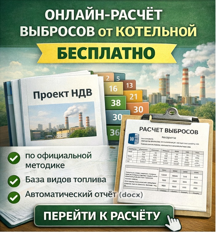 Онлайн расчет выбросов от котельных