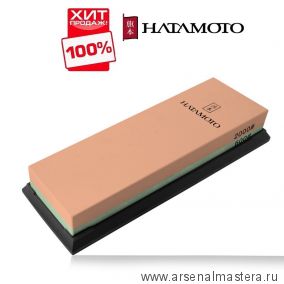 ХИТ! Камень Точильный водный комбинированный на подставке 180 х 60 х 28 мм 600 / 2000 грит Hatamoto Tojiro HT0962