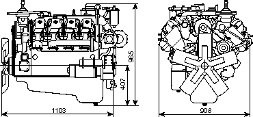 Габаритный размер двигатель КАМАЗ 740.11-240