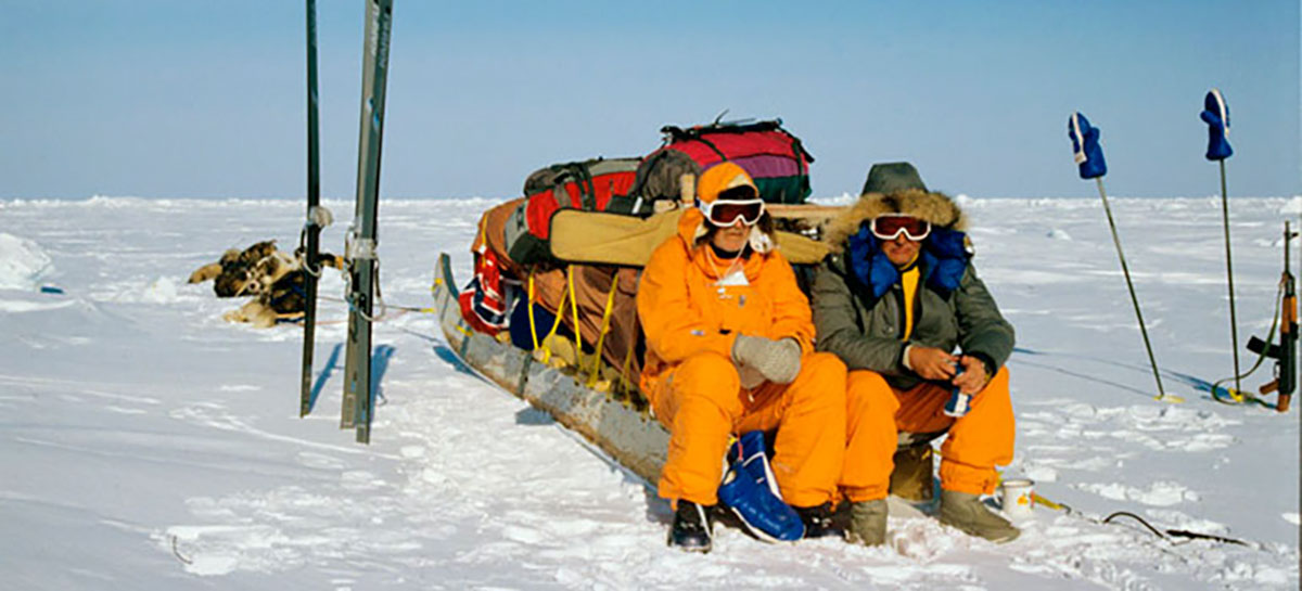 Члены финской экспедиции в Гренландию в первом пуховике Joutsen