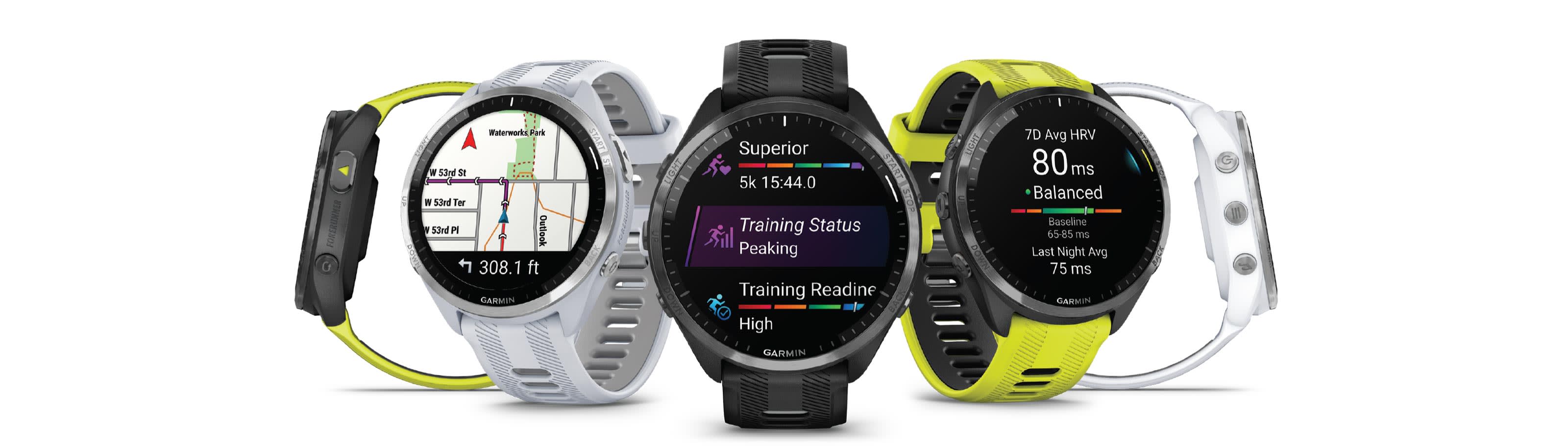 Умные часы Garmin Forerunner 965 белые, титановый безель, с белым ремешком: официальное изображение