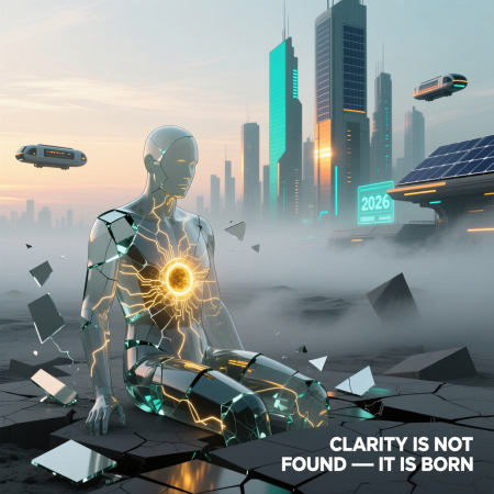 <img src="existential-breakthrough-2026.jpg" alt="Abstract illustration of a human figure finding internal light and meaning amidst a grey existential void, symbolizing overcoming the crisis of 2026">