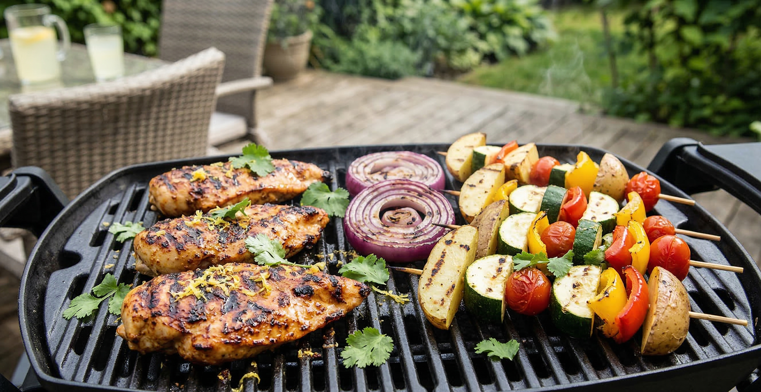 Рецепт Куриного филе с овощами на газовом гриле.png