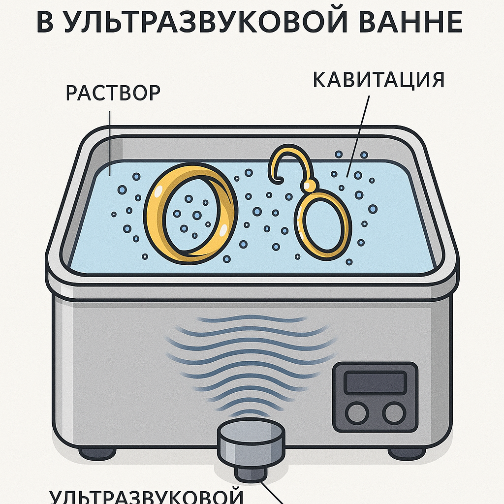 Очистка ювелирных изделий в ультразвуковой ванне