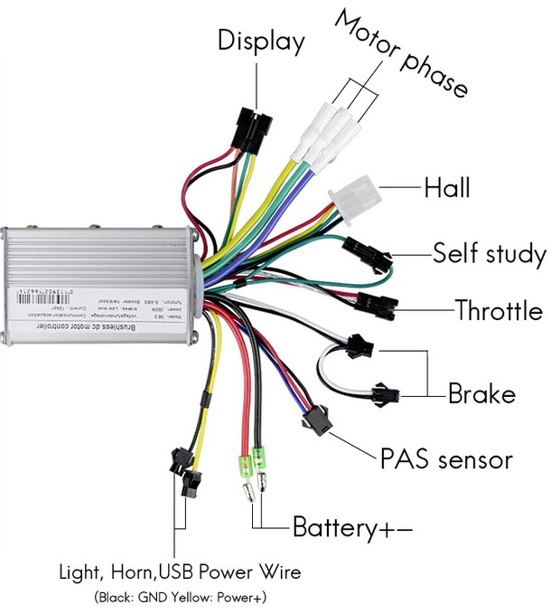 Контроллер для электровелосипеда схема подключения