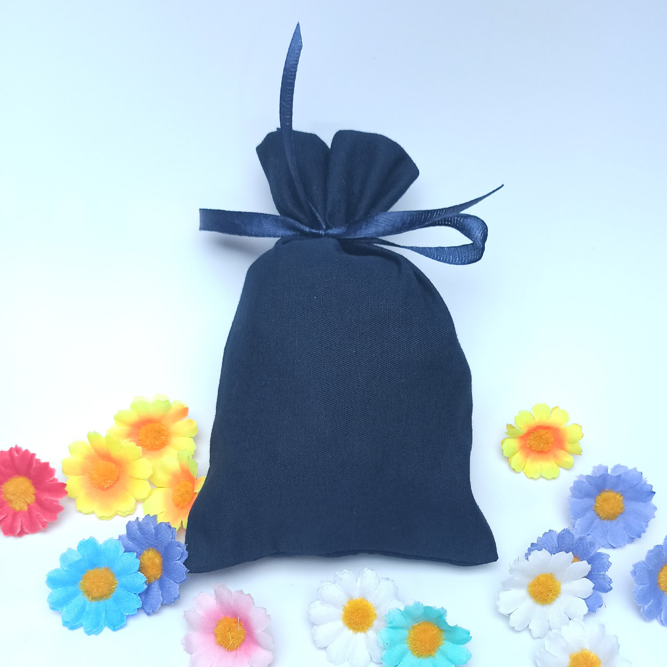 Мешочек 10х15 см темно-синего цвета для упаковки подарка, сувениров, товаров ручной работы 