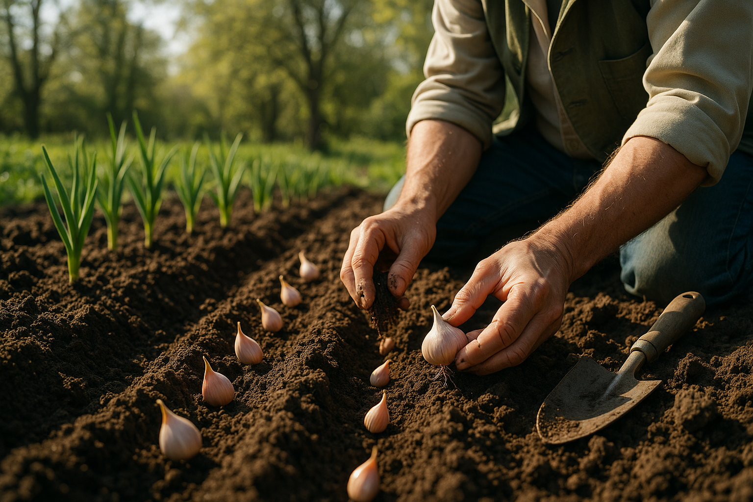 Посадка чеснока осенью: пошаговая инструкция с видео, подготовка грядки и выбор зубчиков для посадки