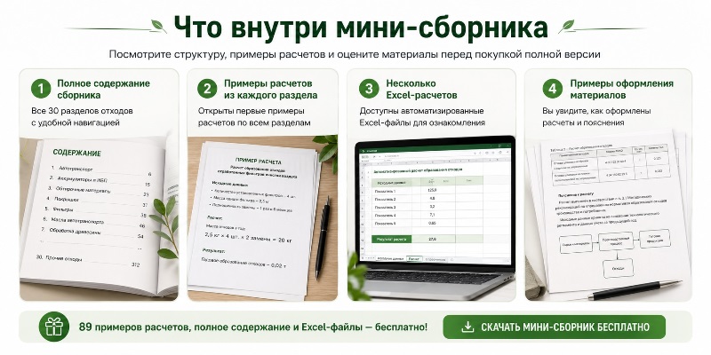Ознакомительный мини-сборник расчетов образования отходов