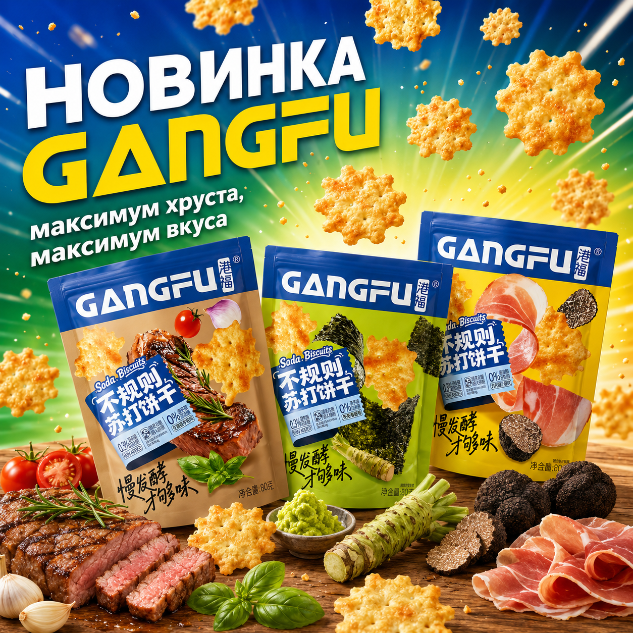 Хрустящие крекеры из Китая Гурмэ