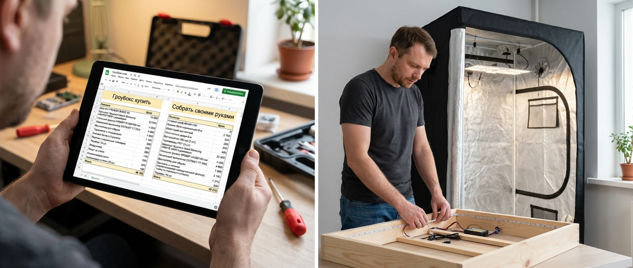 Сравнение готового гроутента и самодельного бокса с оборудованием