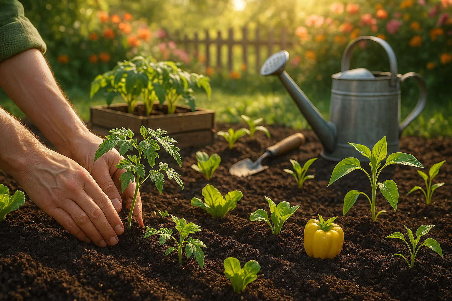 Грядки с овощами, оптимизация пространства и урожайности