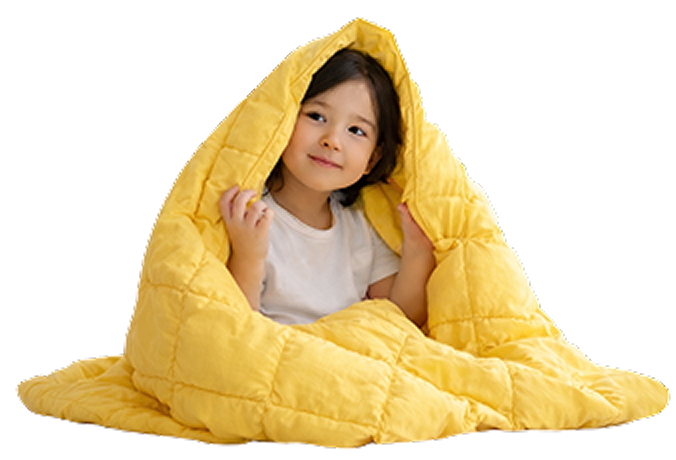 Детское утяжеленное одеяло Gravio фото с ребенком