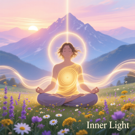 <img src="joy-meditation-transformation.jpg" alt="Person meditating in golden light with uplifting landscape symbolizing spiritual growth and joy transformation">