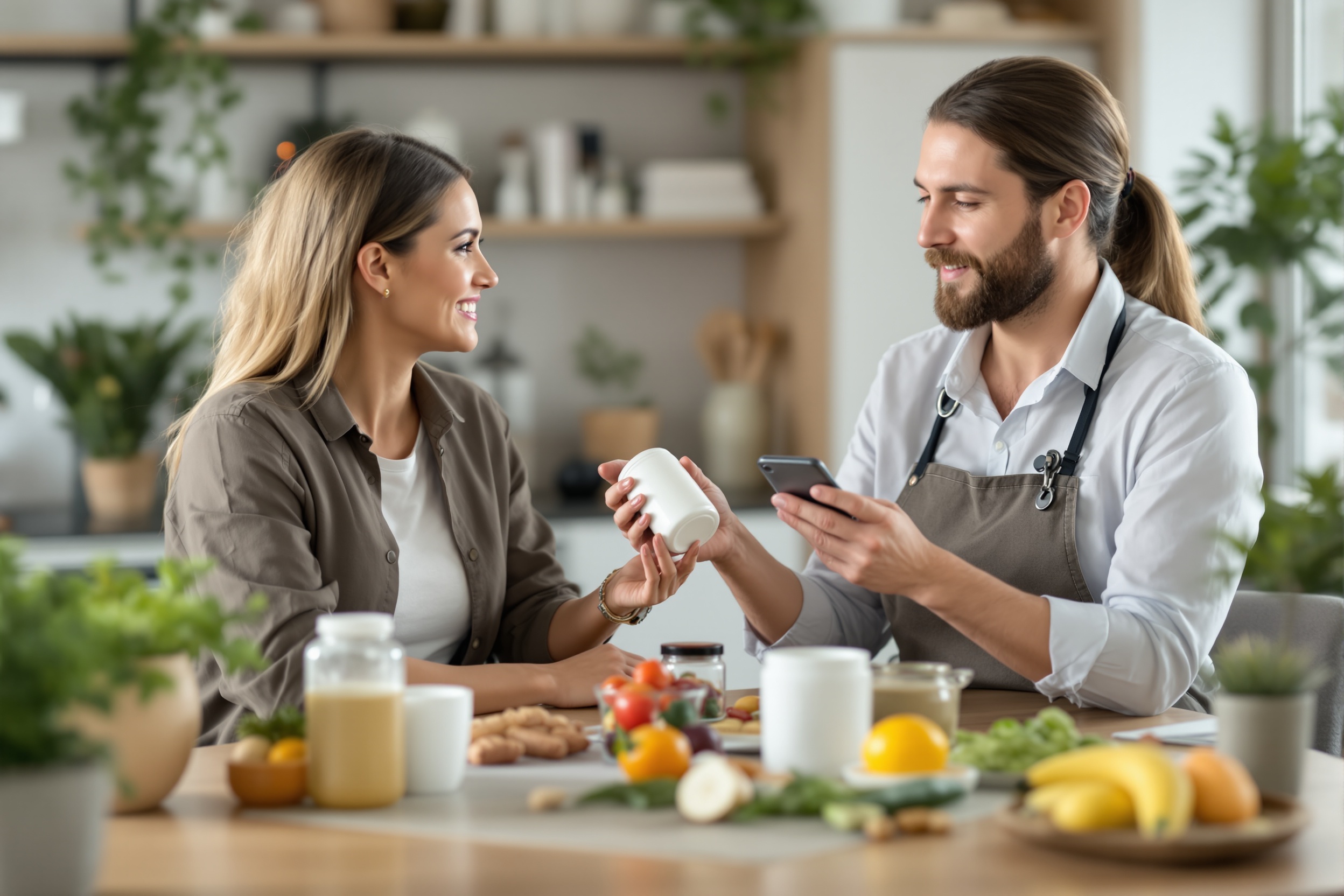 Нутрициолог консультирует клиента
