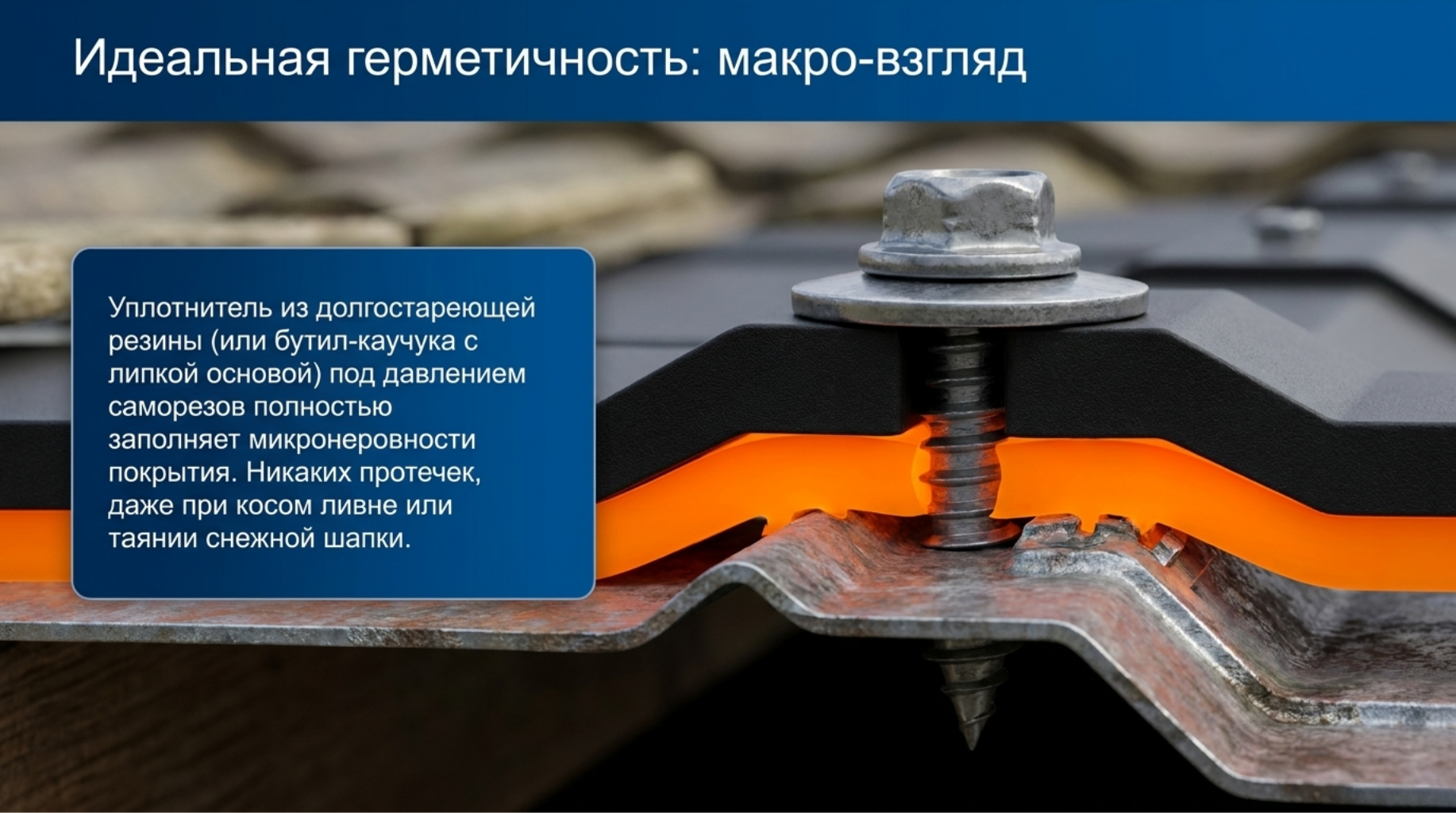 Разрез "пирога" герметизации Разрез "пирога" герметизации