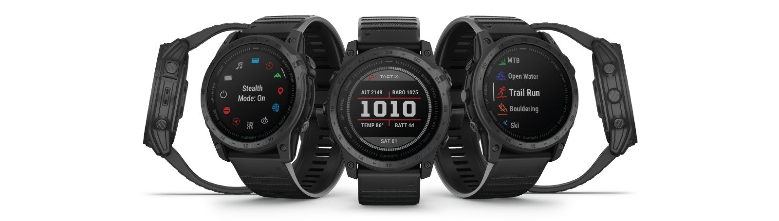 Умные часы Garmin Tactix 7 Standard с черным ремешком: официальное изображение