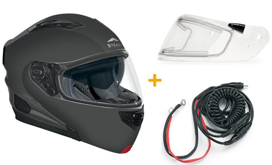 Шлем снегоходный ZOX Condor с подогревом черный мат M
