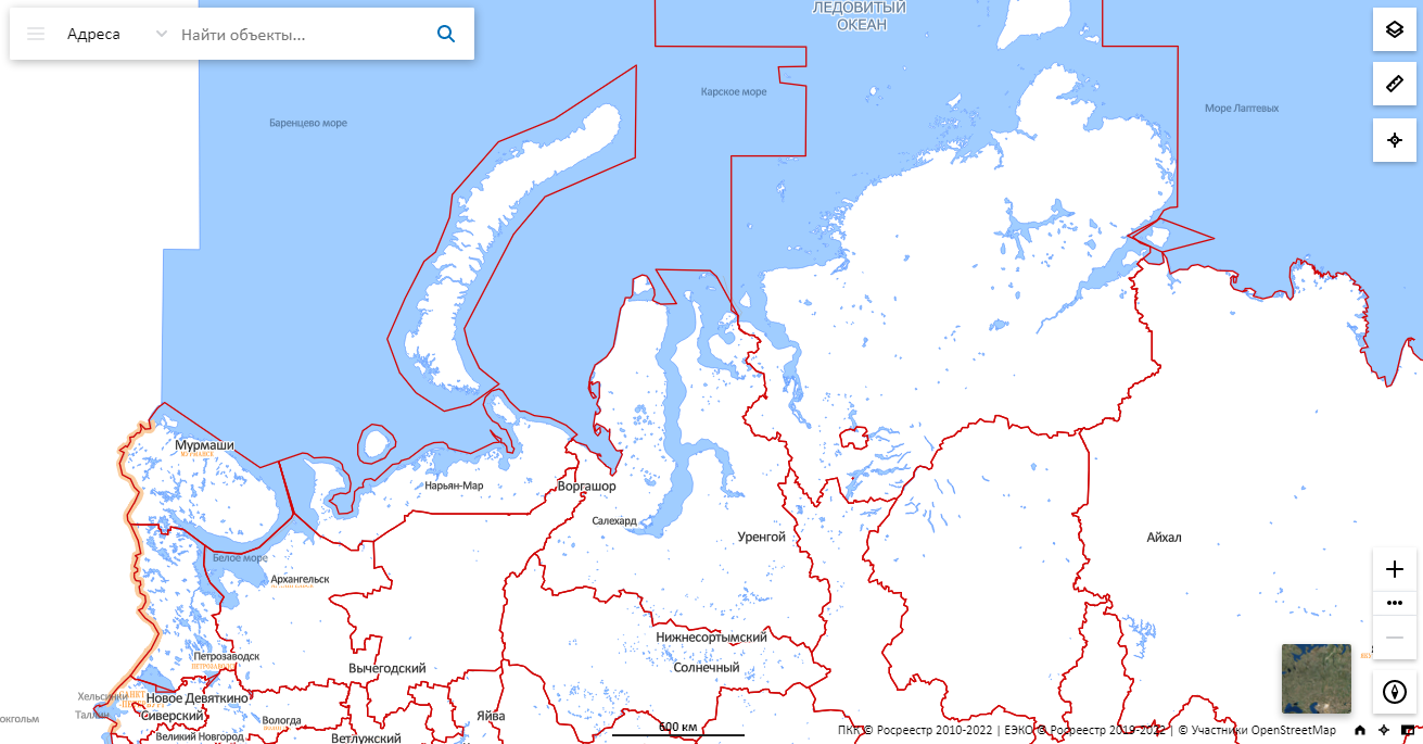 Публичная кадастровая карта Росреестра Красноярского края