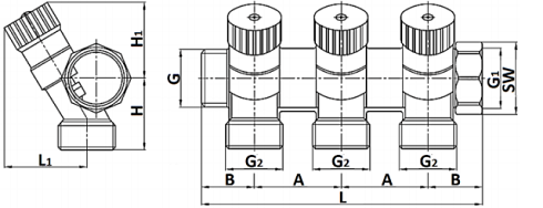 Габариты коллектора SMB 6851 343403