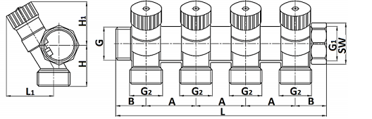 Габариты коллектора SMB 6851 343404