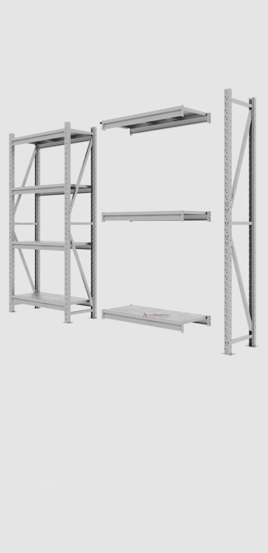 Описание, параметры, компоненты, монтаж напольных стеллажей