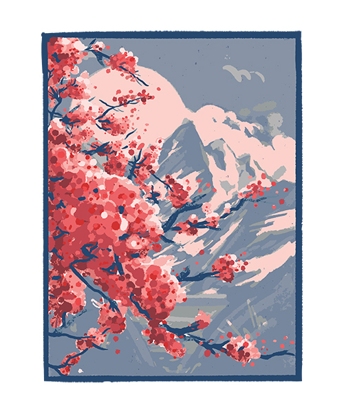 Принт Цветущая сакура