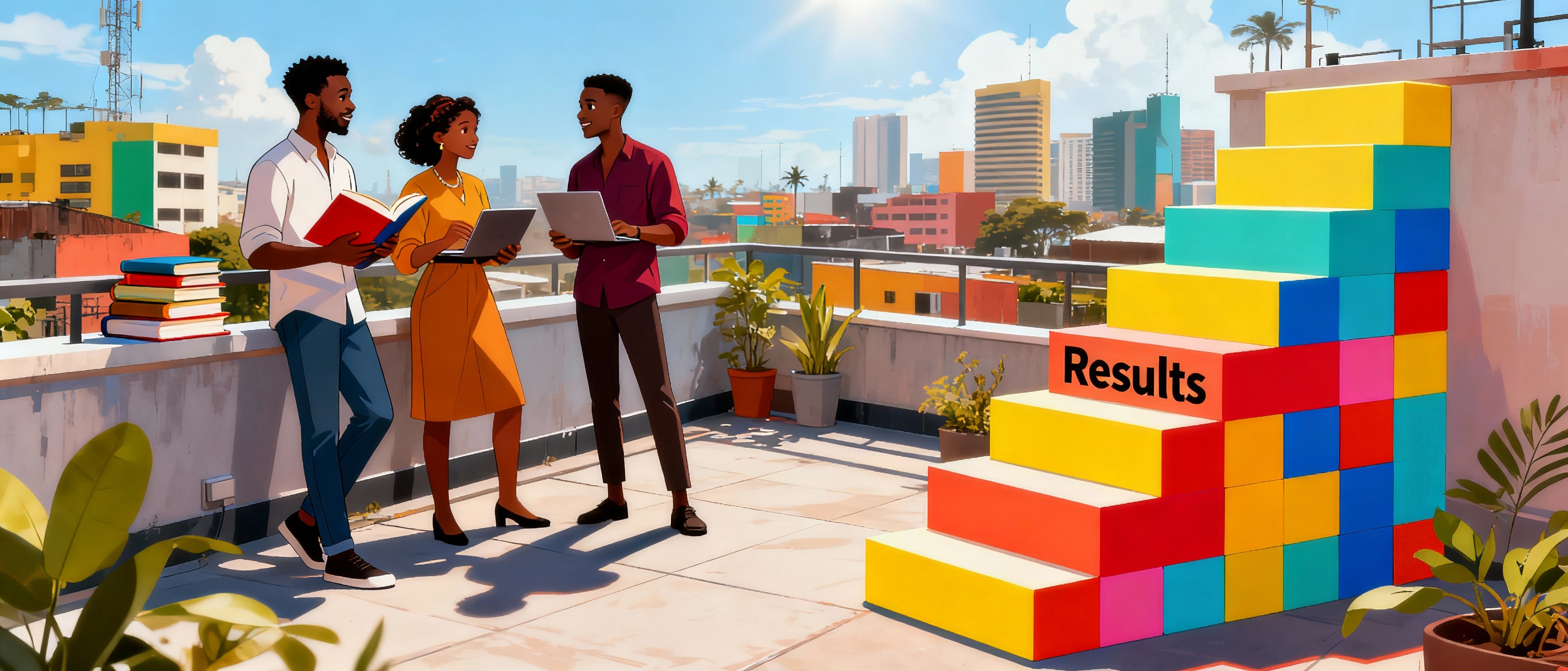 <img src="lagos-intellect-wealth.jpg" alt="Lagos professionals building intellect to wealth staircase Results blocks">