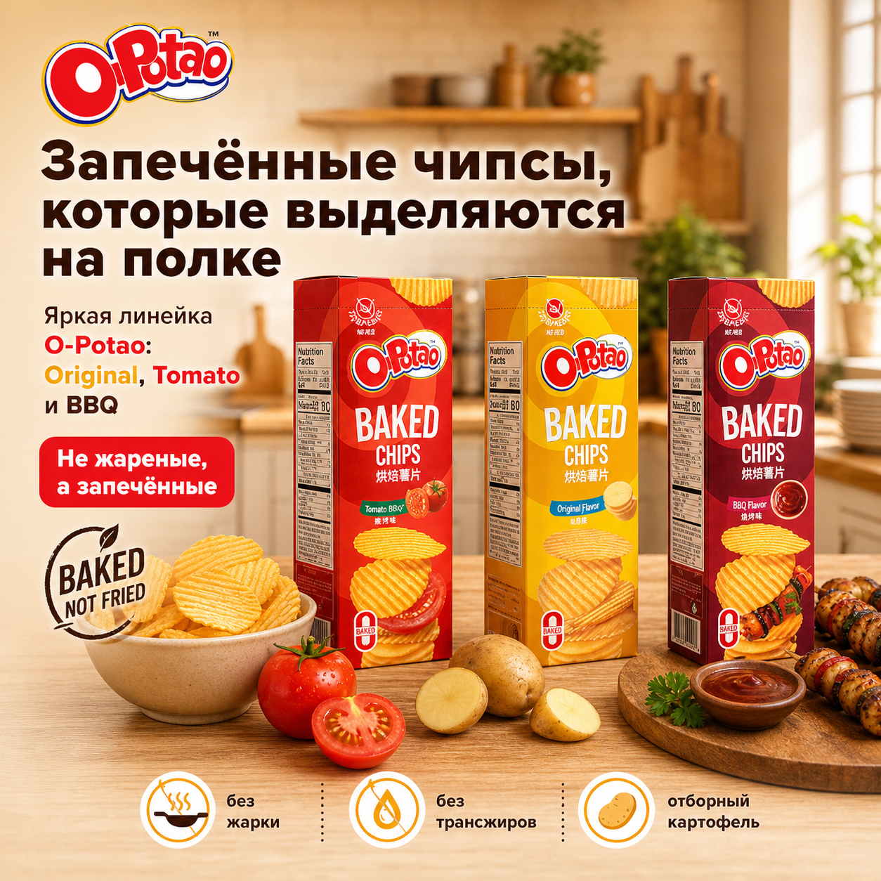 Чипсы O-Potao Китай