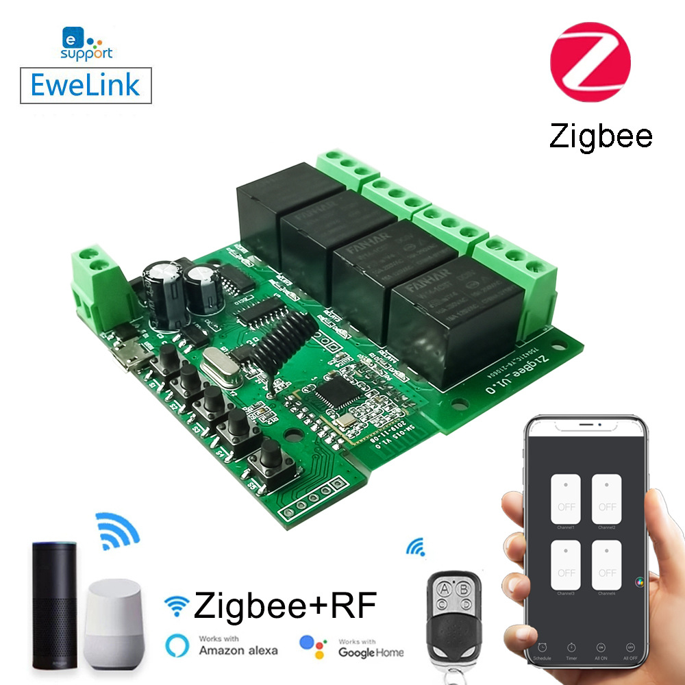 4-х канальное реле ZigBee RF (eWeLink)