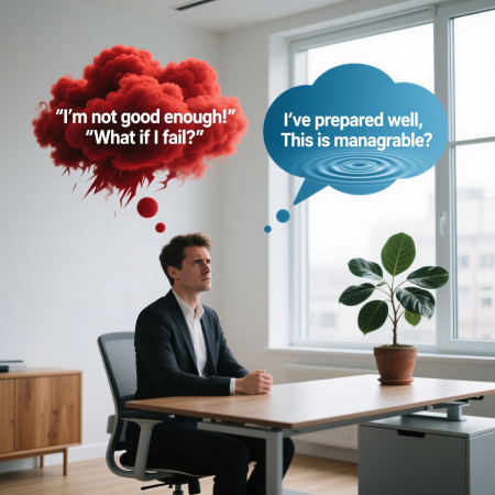 <img src="cognitive-distortion-thinking-error-correction.jpg" alt="Breaking cognitive distortions: transforming negative self-talk into rational thinking patterns for mental clarity">