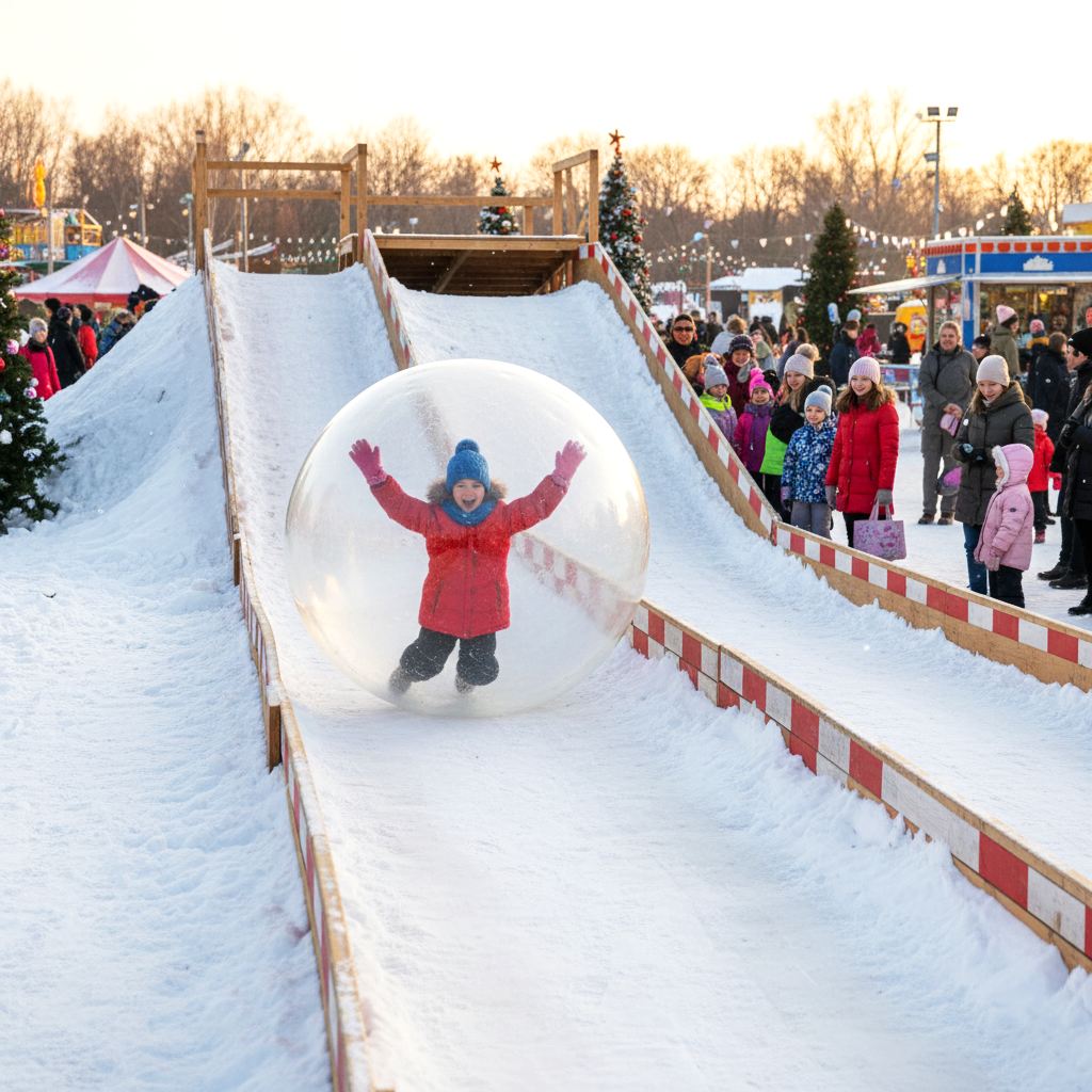 Зорбинг зимой