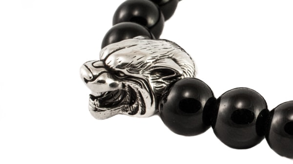 Браслет из натурального агата и серебра